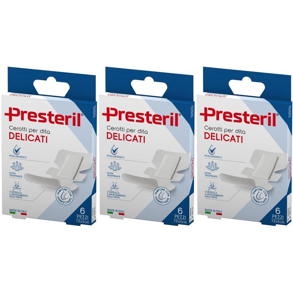 PRESTERIL Cerotti delicati per dita 5,5x7 cm