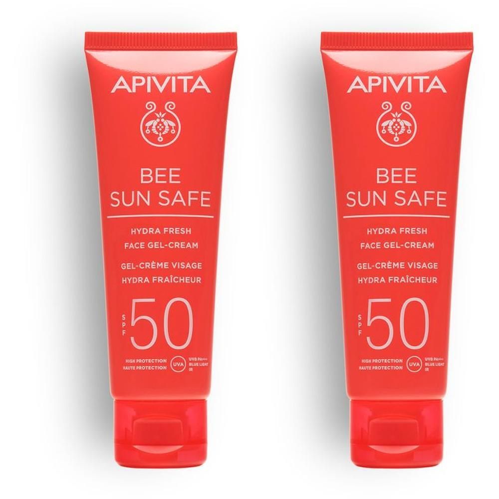 Apivita Bee Sun Safe Hydra Fresh Crema- Gel solare viso SPF50 texture leggera