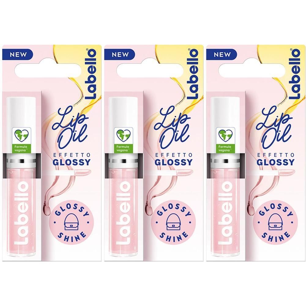 Labello Lip Oil Effetto Glossy – Glossy Shine 5.5 ml, Lucidalabbra colorato volumizzante e idratante