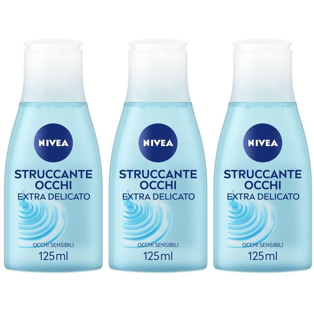 Nivea Struccante Occhi Delicato 125 ml, Struccante con Acqua Purificata per occhi sensibili