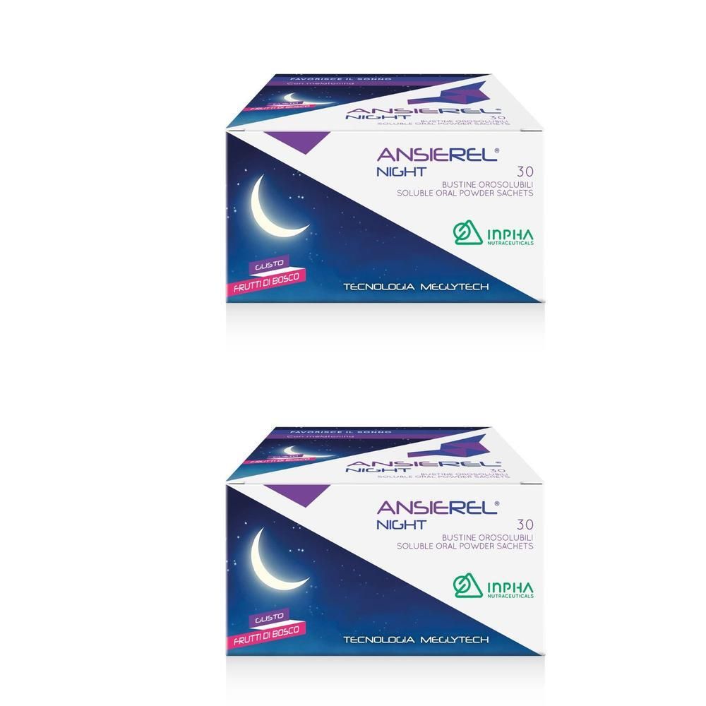 ANSIEREL NIGHT® Bustine Orosolubili - con Melatonina per Dormire Meglio