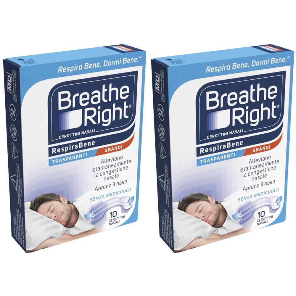 Cerotti Nasali Breathe Right Trasparenti Grandi 10 Pezzi