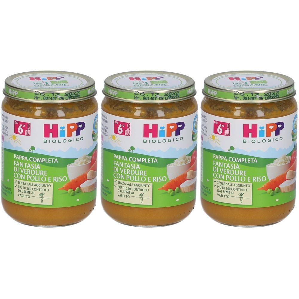HiPP Biologico Pappa Completa Fantasia di Verdure con Pollo e Riso