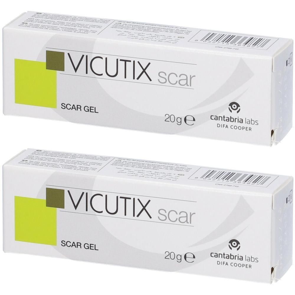 Due confezioni di Vicutix Gel Cicatrici, ciascuna da 20g.