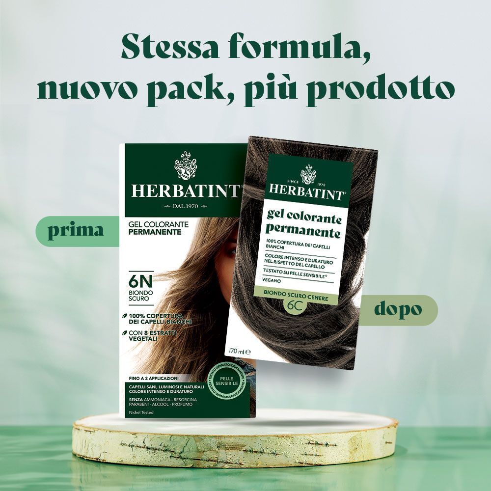 Herbatint Gel Colorante Permanente 6C Biondo Scuro Cenere