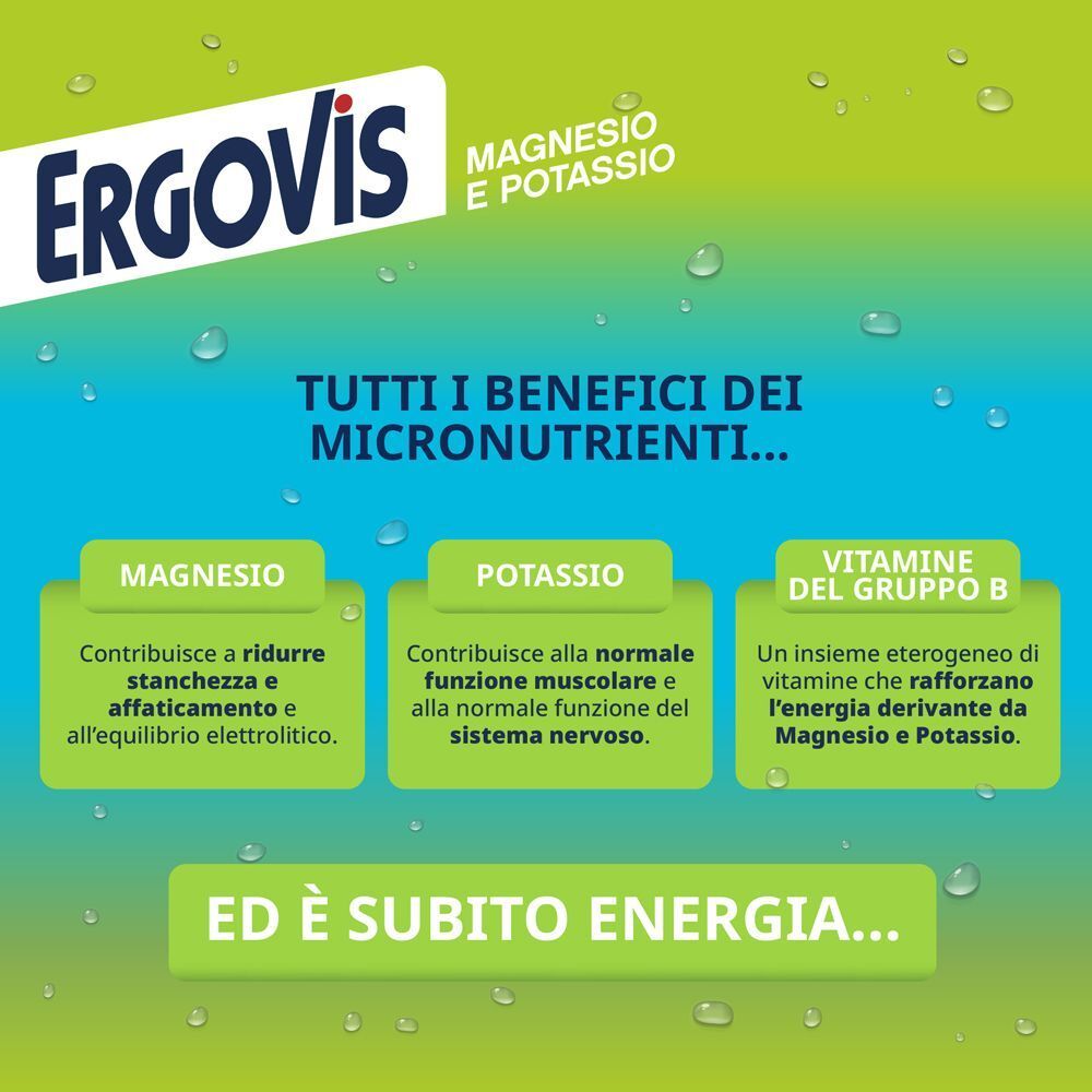 Ergovis: Benefici di magnesio, potassio e vitamine B per energia e benessere.
