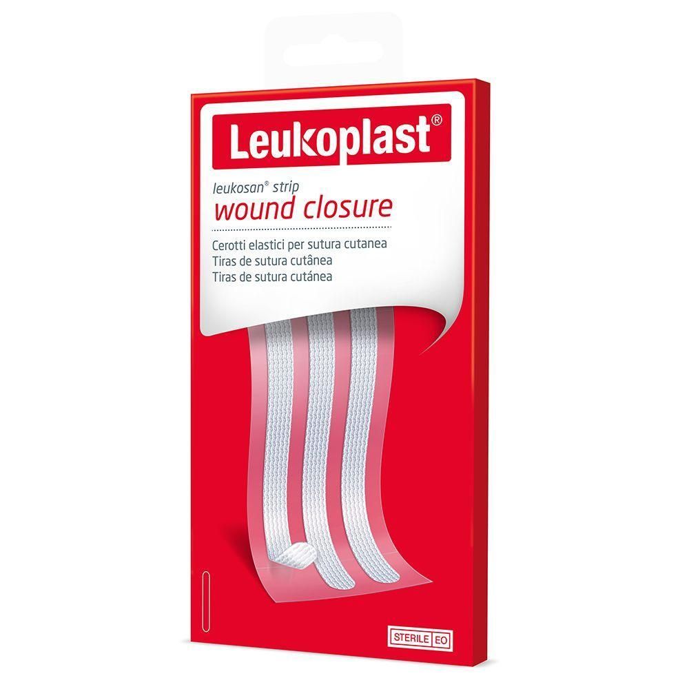 Confezione Leukoplast Leukosan Strip. Cerotti sterili per sutura cutanea.
