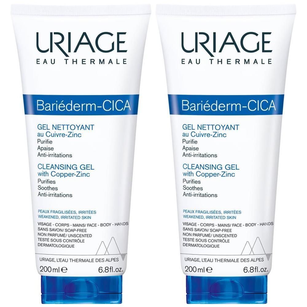 URIAGE BARIEDERM-CICA Gel Detergente, pelle irritata, viso e corpo,per tutta la famiglia