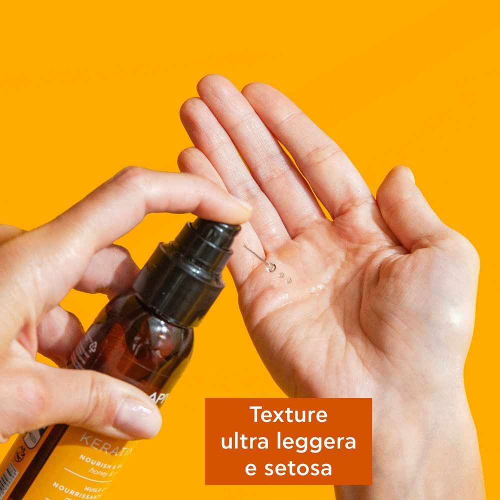 Apivita Keratin Repair Olio Termoprotettore e Riparatoratore, capelli danneggiati, anti-crespo