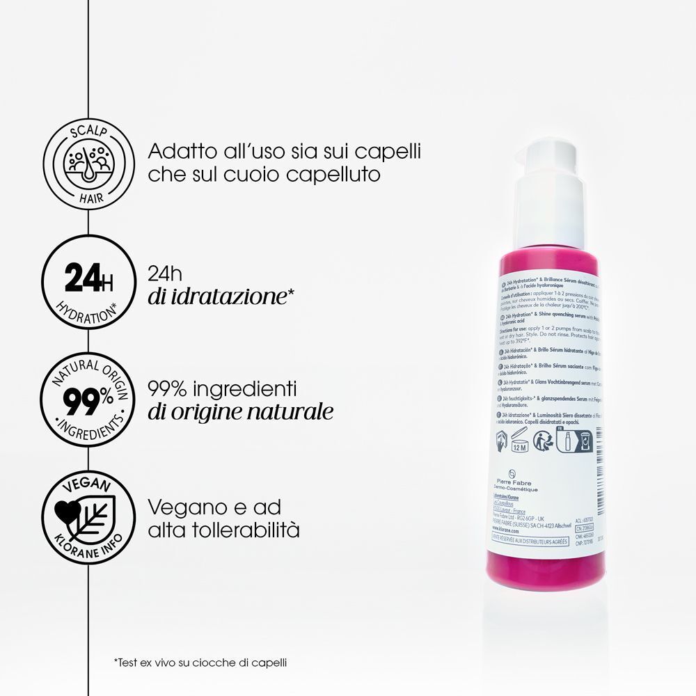 Siero Klorane fico d'India: 99% ingredienti naturali, vegano, per capelli e cuoio capelluto.