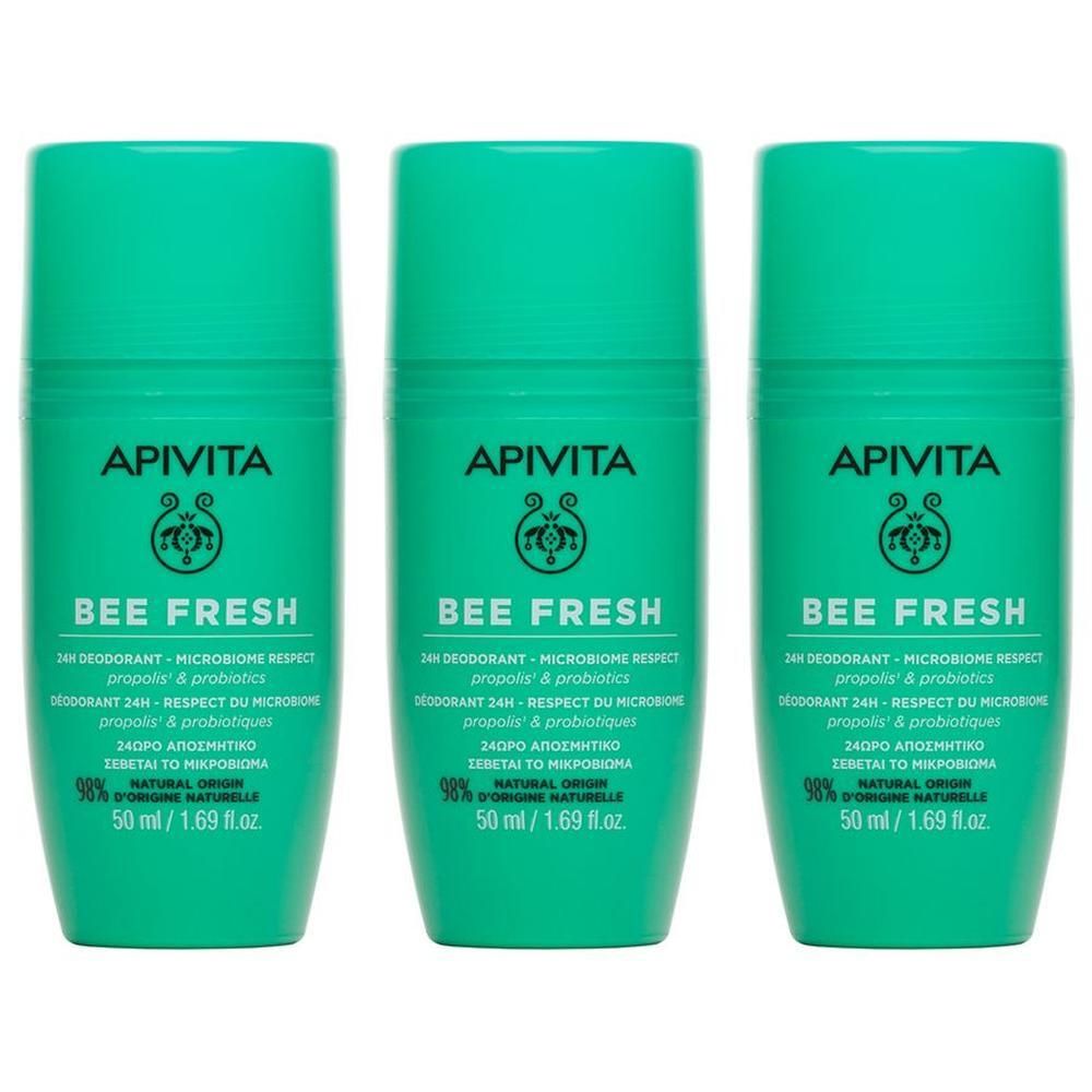 Apivita Deodorante Bee Fresh 24h Roll-On senza alluminio e alcool per pelle sensibile