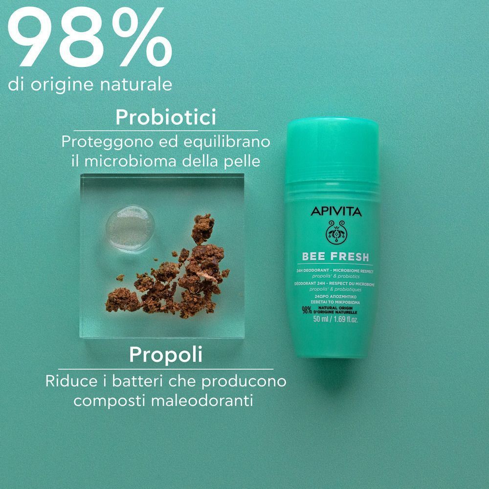 Apivita Deodorante Bee Fresh 24h Roll-On senza alluminio e alcool per pelle sensibile