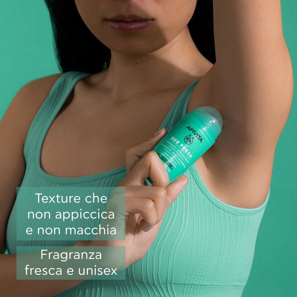 Apivita Deodorante Bee Fresh 24h Roll-On senza alluminio e alcool per pelle sensibile