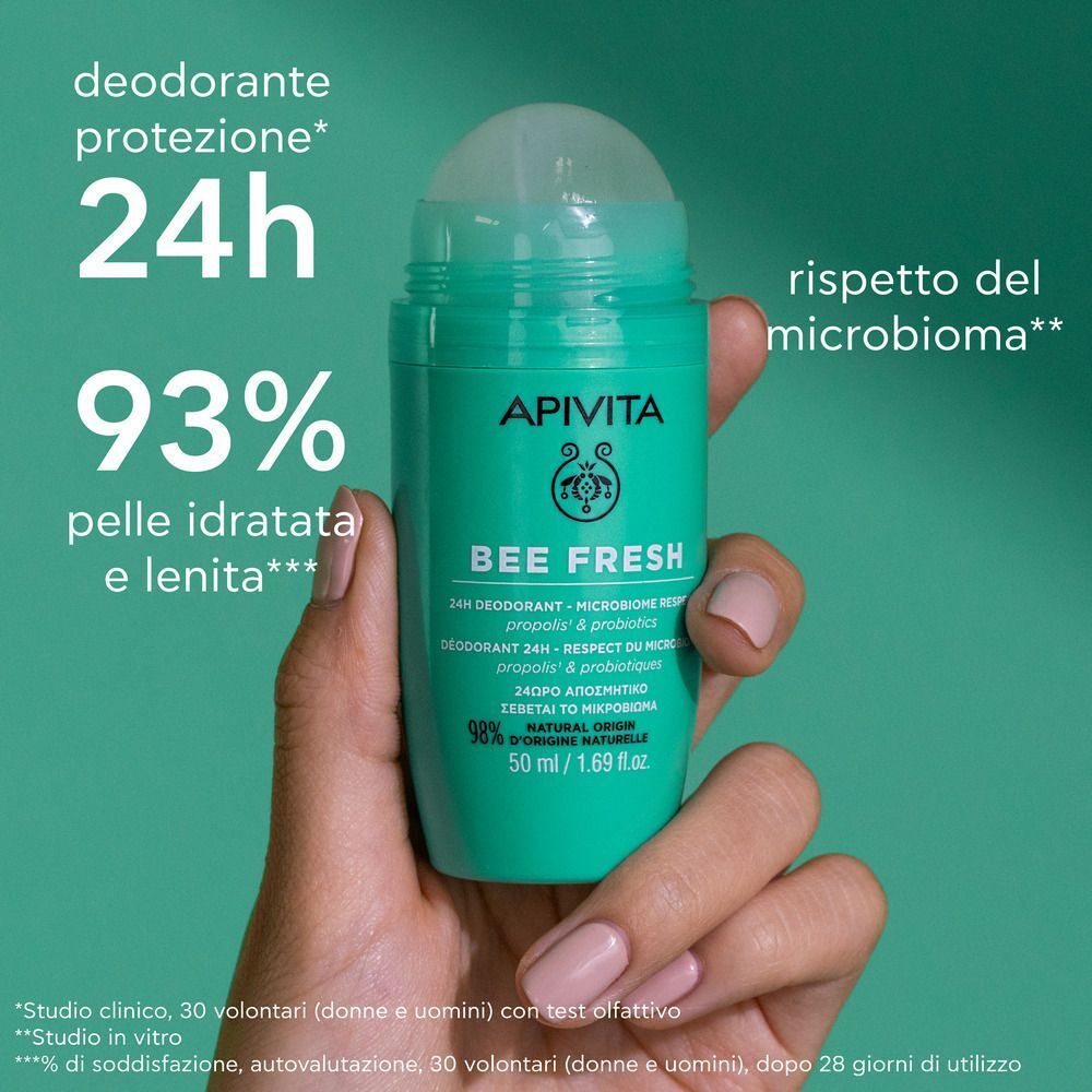 Apivita Deodorante Bee Fresh 24h Roll-On senza alluminio e alcool per pelle sensibile