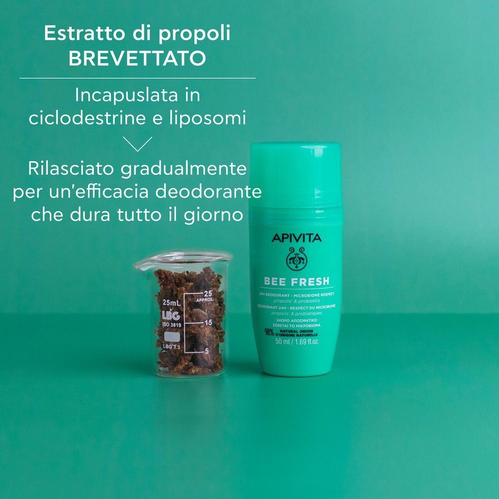 Apivita Deodorante Bee Fresh 24h Roll-On senza alluminio e alcool per pelle sensibile