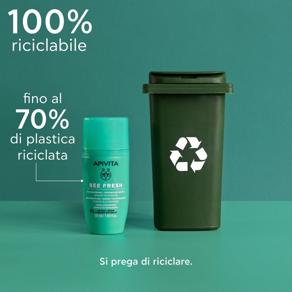 Apivita Deodorante Bee Fresh 24h Roll-On senza alluminio e alcool per pelle sensibile