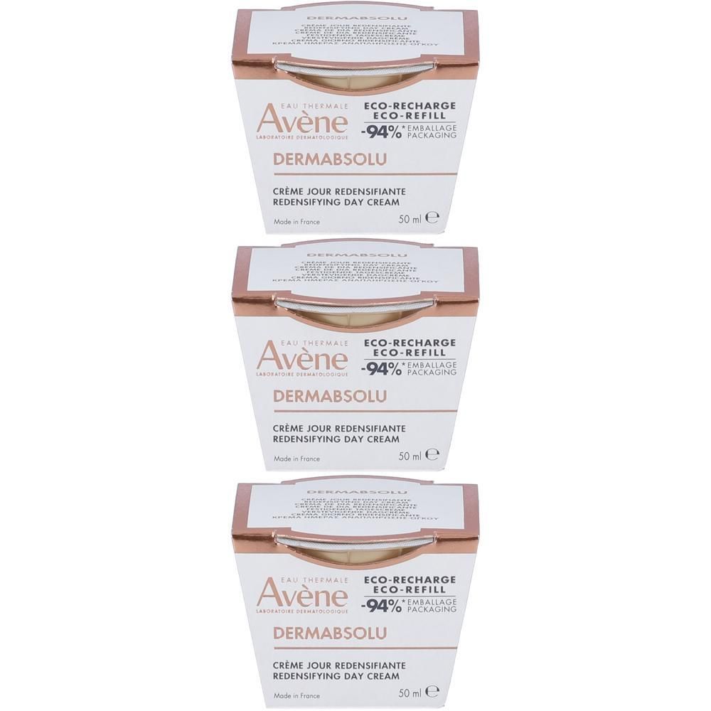Tre ricariche di crema giorno Avene Dermabsolu, 50ml.