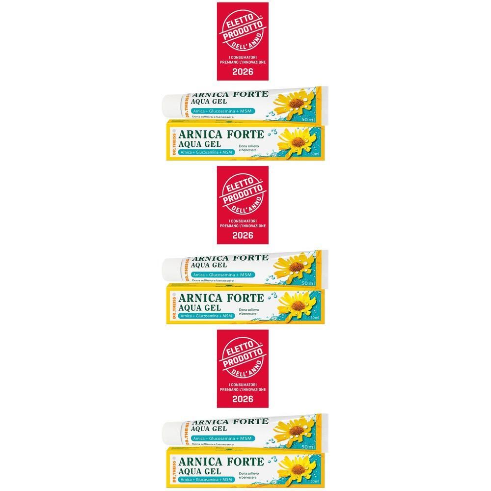 Tre tubi di gel aqua Arnica Forte con sigilli rossi.