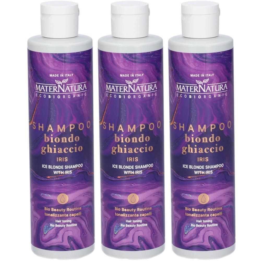 MaterNatura Shampoo Tonalizzante Capelli Biondo Ghiaccio all'Iris