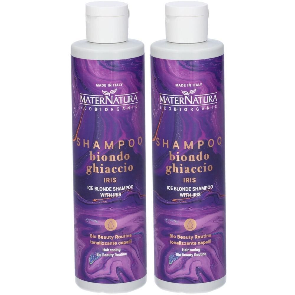 MaterNatura Shampoo Tonalizzante Capelli Biondo Ghiaccio all'Iris