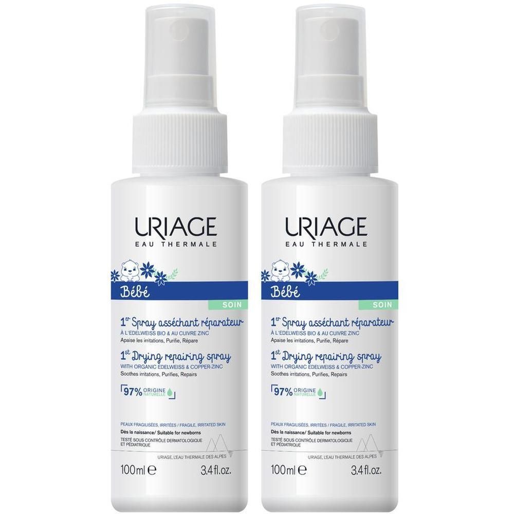 URIAGE BEBE 1° Spray assorbente riparatore anti-irritazioni, zone umide, neonati, bambini