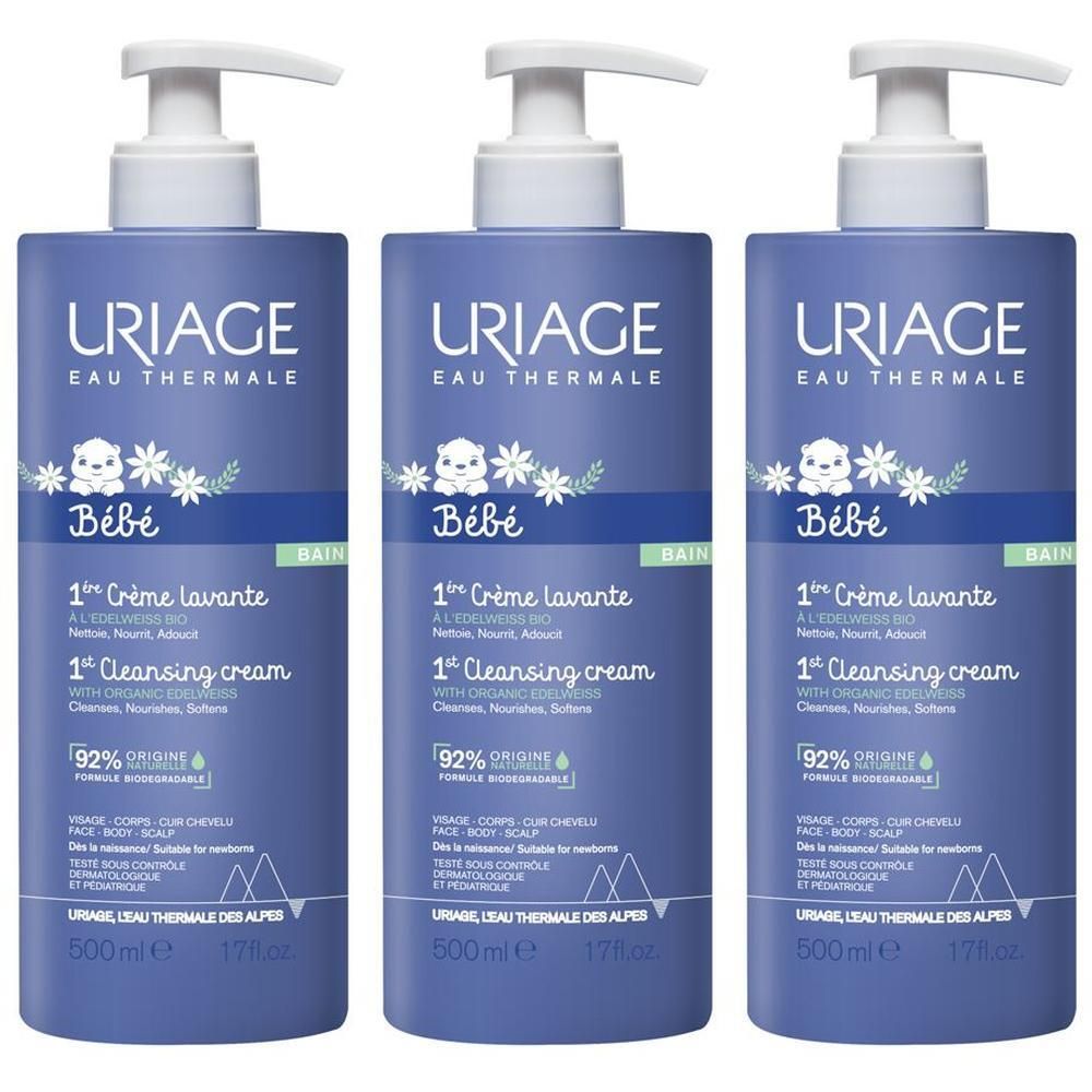 URIAGE BEBE 1a Crema Lavante, detergente bagno e doccia senza sapone neonati, bambini