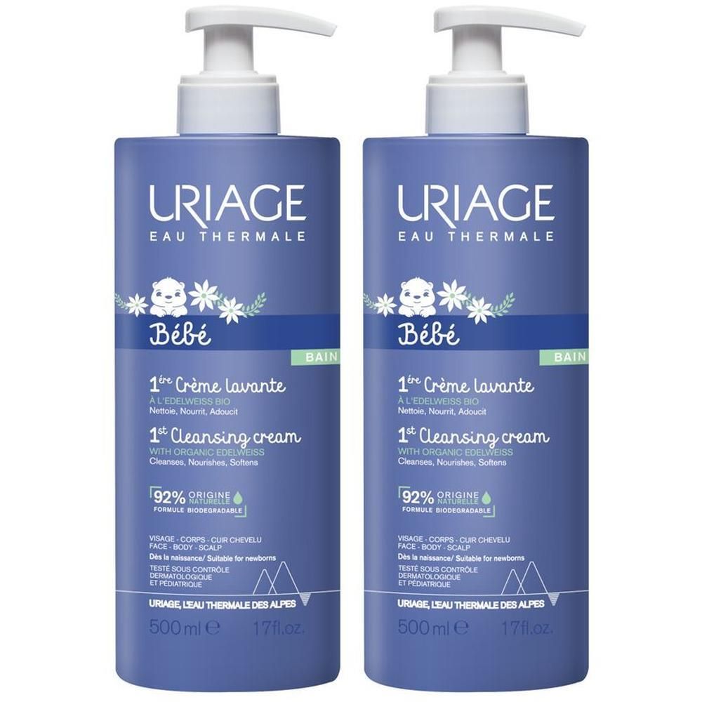 URIAGE BEBE 1a Crema Lavante, detergente bagno e doccia senza sapone neonati, bambini
