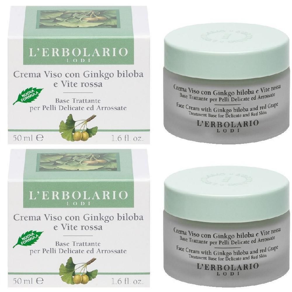 Crema Viso Ginkgo Biloba E Vite Rossa 50 Ml