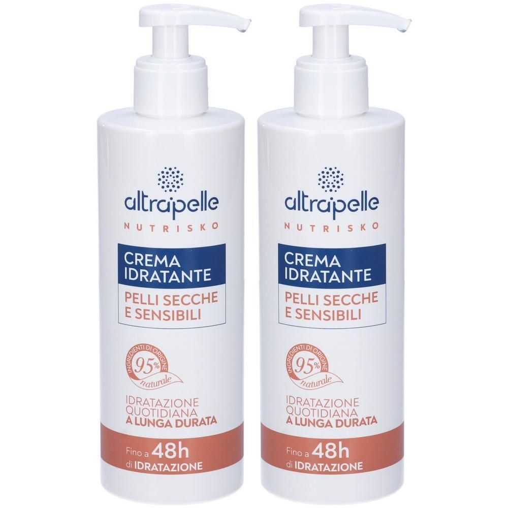 Due flaconi pompa Altrapelle Nutrisko Crema idratante per pelli secche e sensibili.