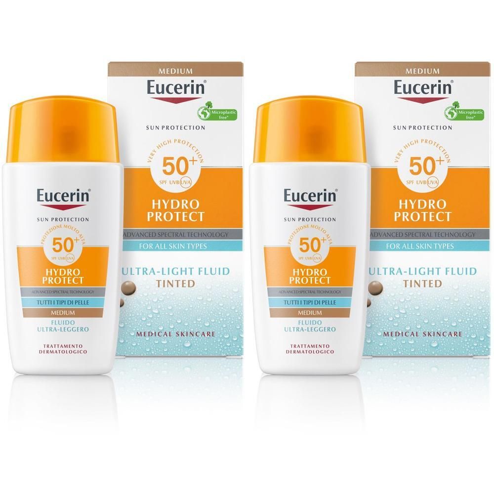 Eucerin Hydro Protect Fluido Ultra-Leggero Colorato SPF50+ Tonalità Media