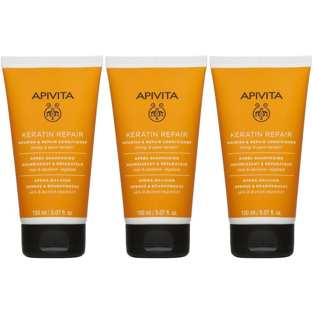 Apivita Keratin Repair Balsamo Nutriente, anti-crespo per capelli secchi e danneggiati