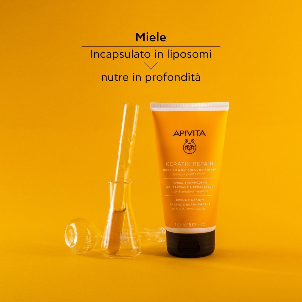 Apivita Keratin Repair Balsamo Nutriente, anti-crespo per capelli secchi e danneggiati