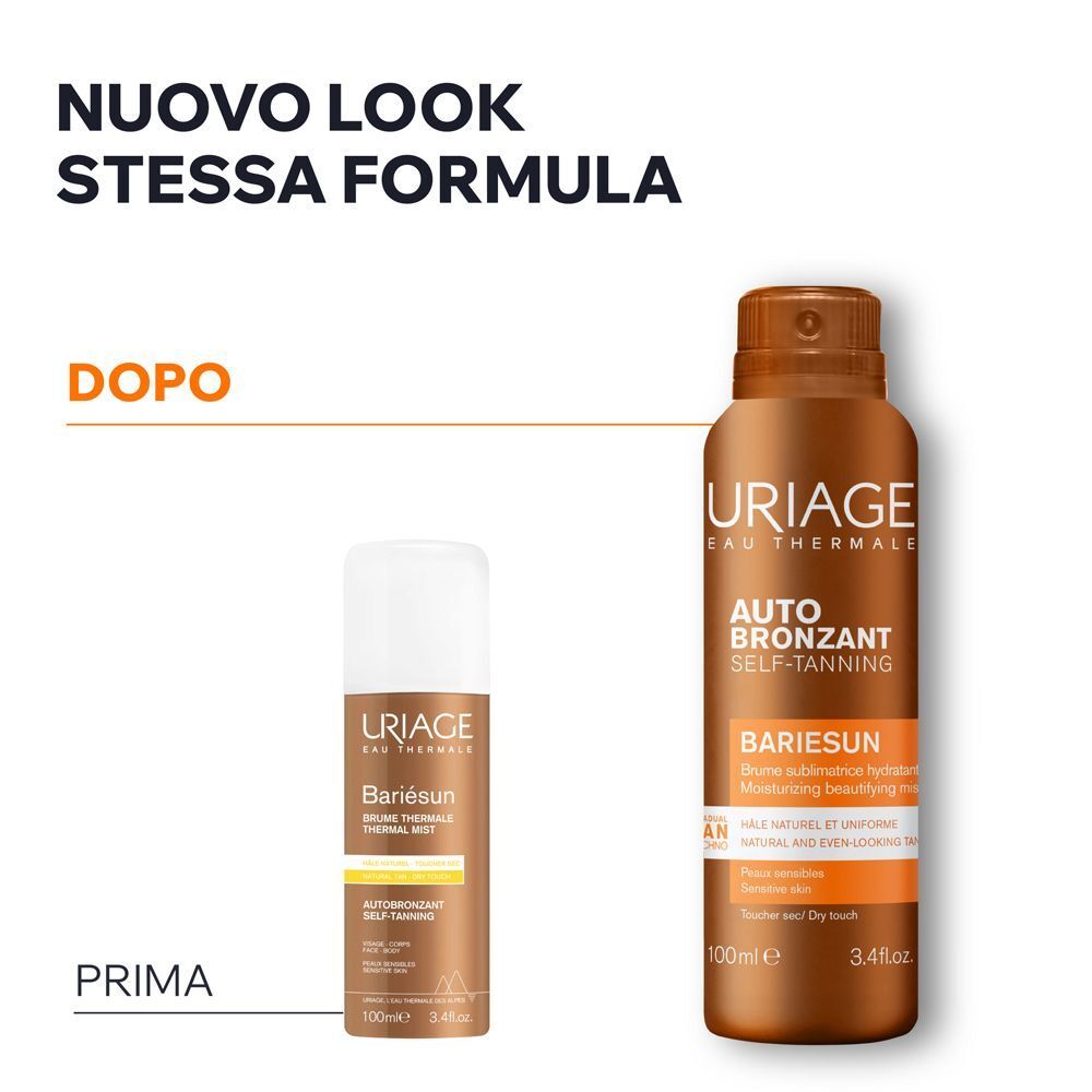 Autoabbronzante Uriage Bariésun: Nuovo look, stessa formula. Prima e dopo.