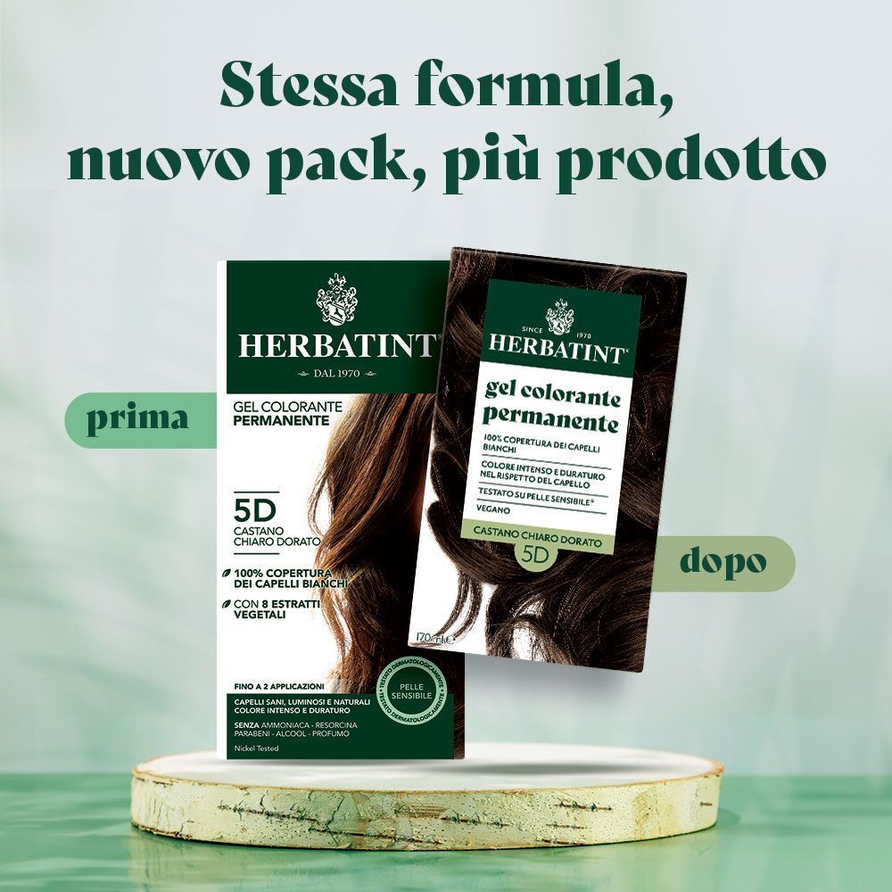 Herbatint Gel Colorante Permanente 5D Castano Chiaro Dorato