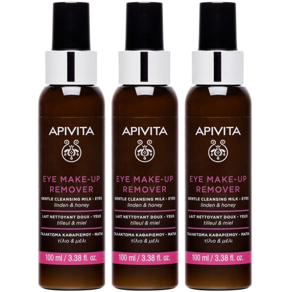 Apivita Latte Detergente Occhi Delicato, Deterge e Rimuove Il Trucco Waterproof, struccante