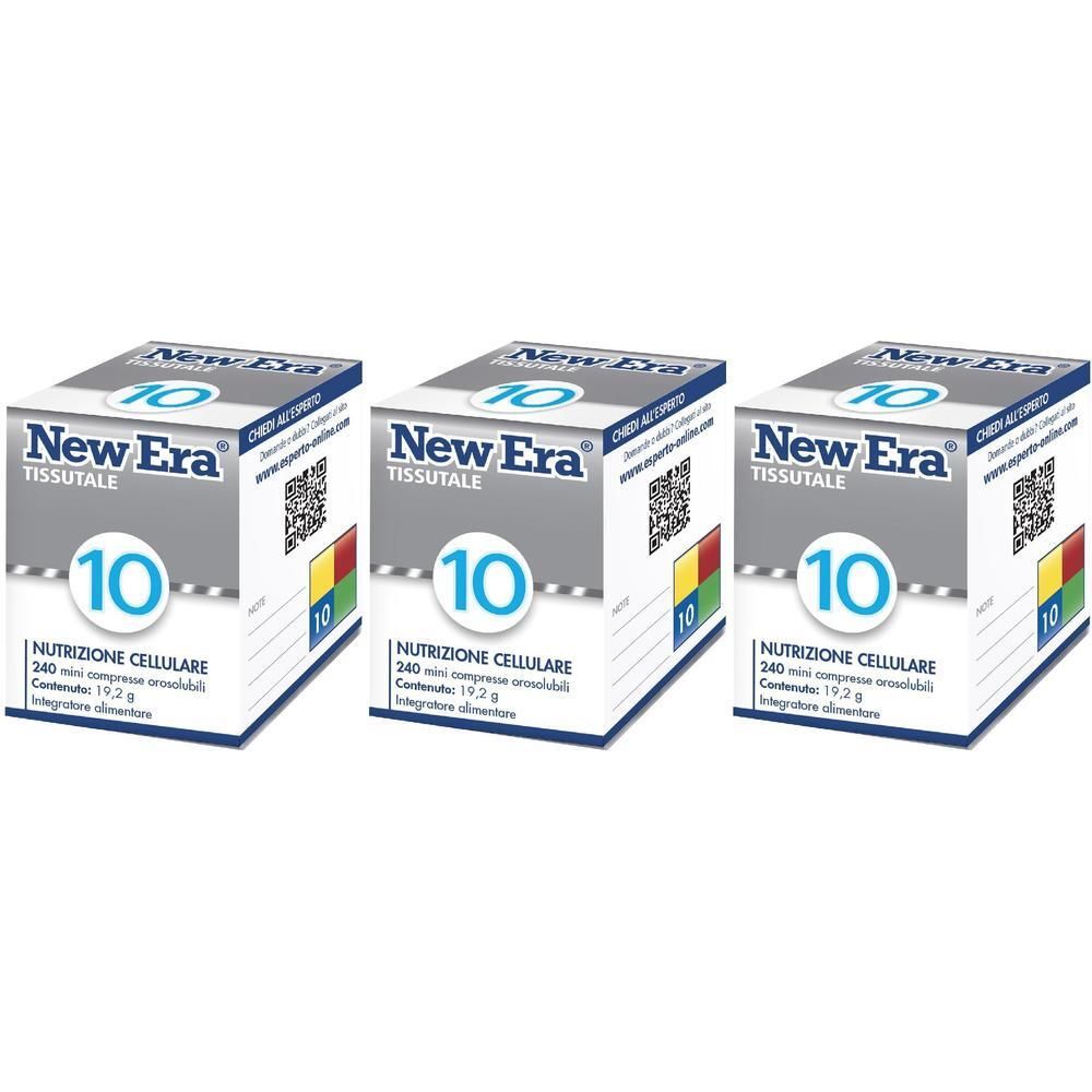 Tre confezioni New Era Tissutale, 240 compresse, nutrizione cellulare.