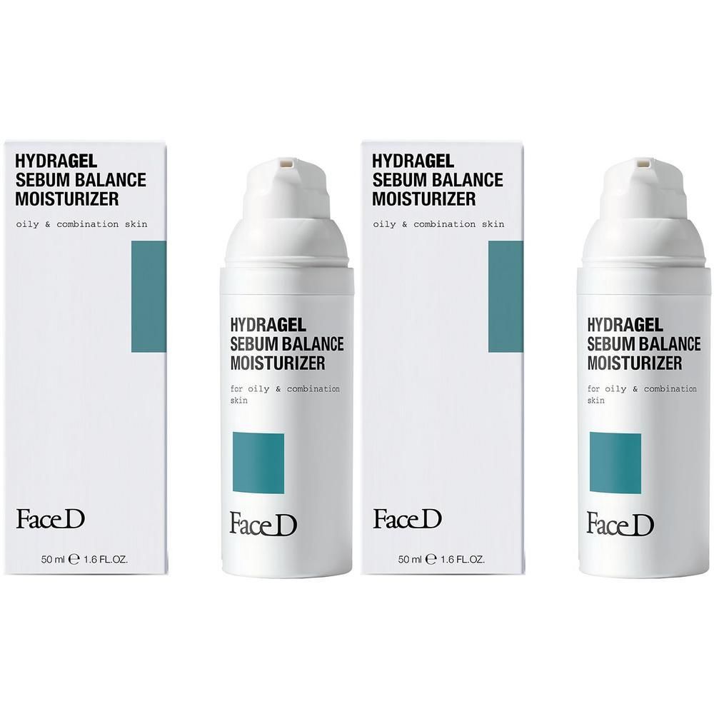 Face D Hydragel Sebum Balance Moisturizer dispenser e confezione.