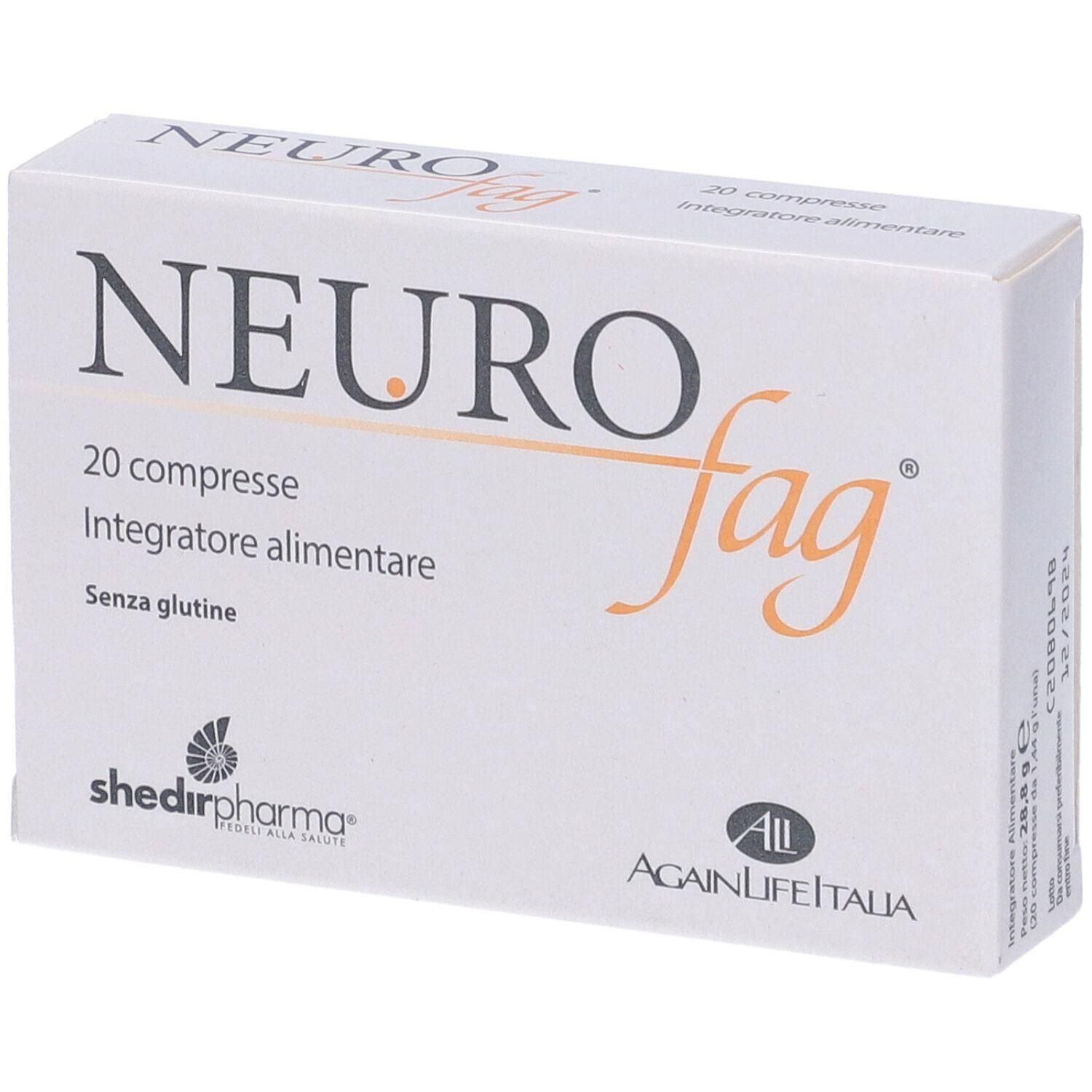 Confezione Glaucoom NEUROfag®: 20 compresse, integratore alimentare, senza glutine.