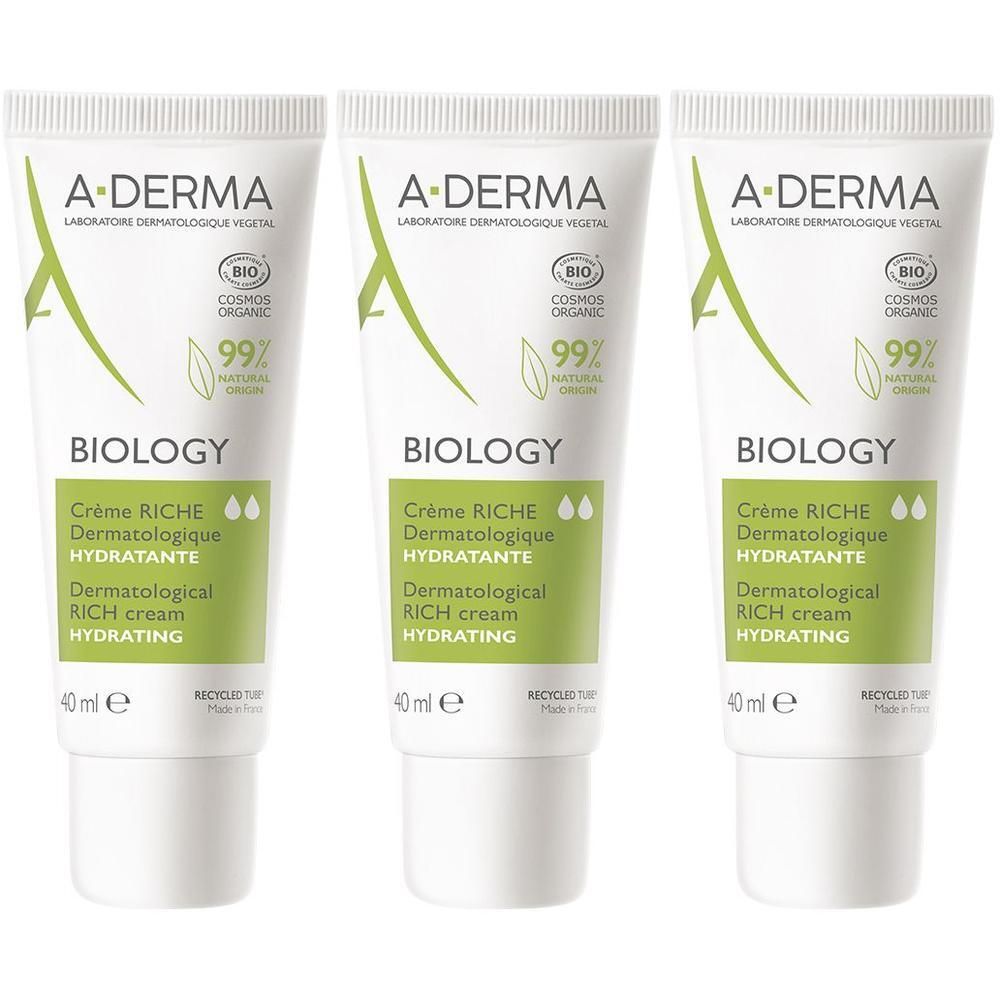 A-Derma Biology Crema ricca dermatologica idratante 40ml - pelle secca