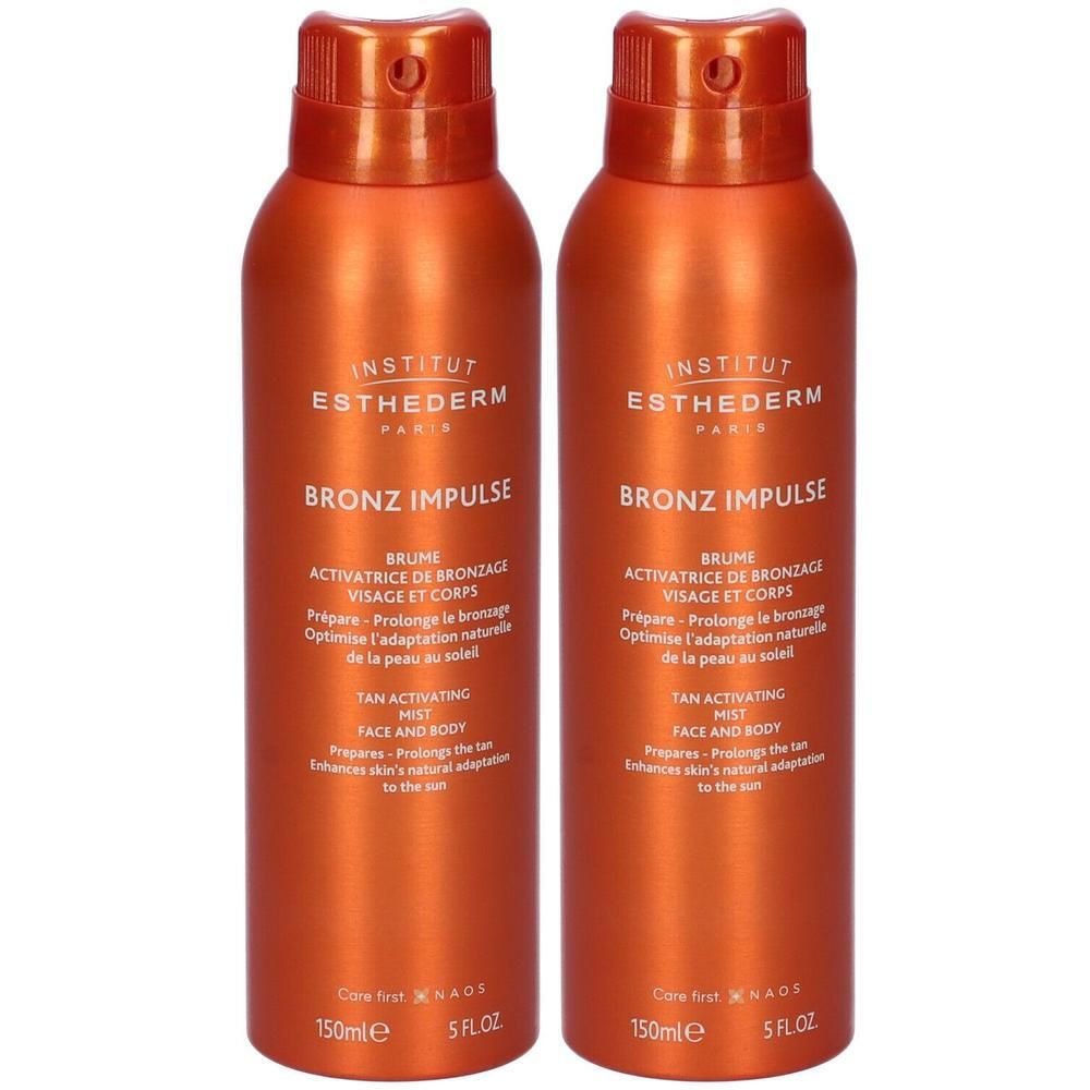 Due spray Institut Esthederm Bronz Impulse per viso e corpo, 150ml.