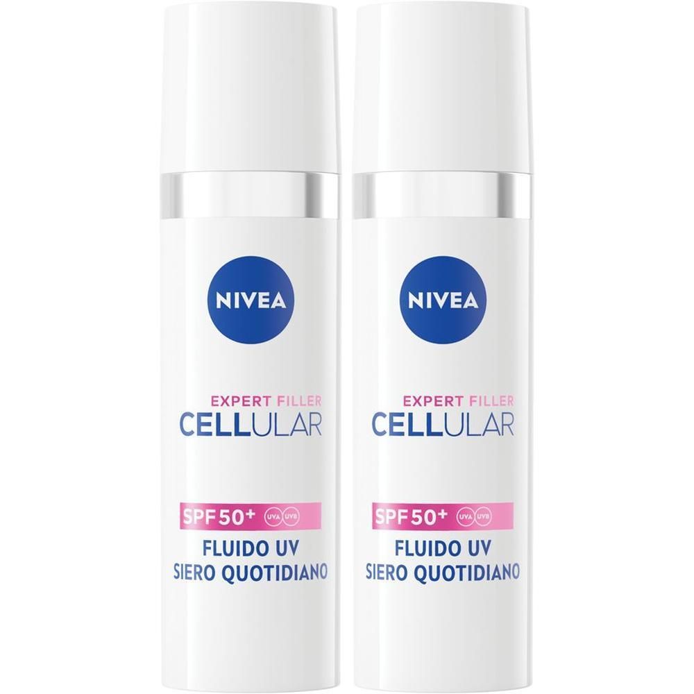Due flaconi Nivea Cellular Expert Filler con SPF 50+.