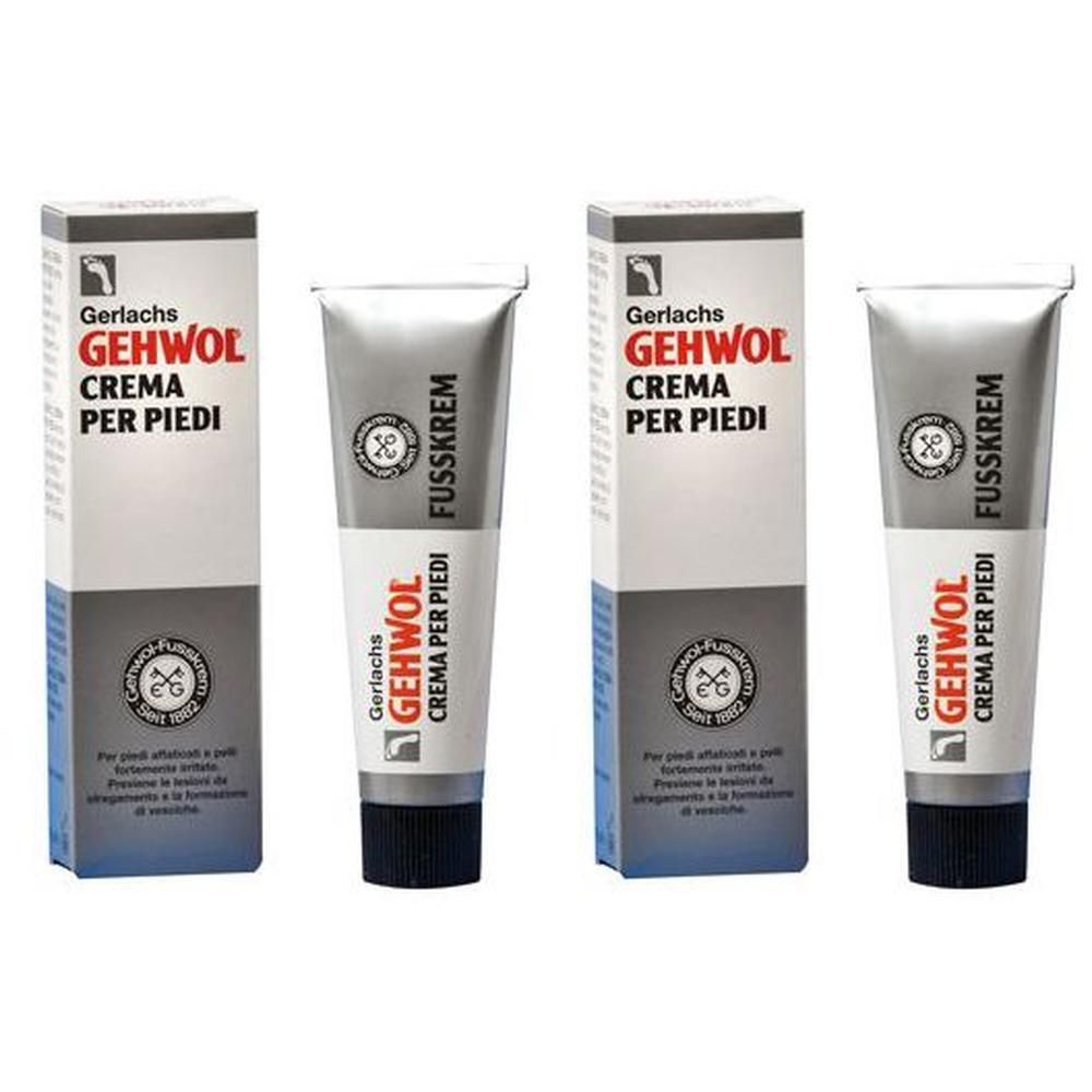 Due tubetti di crema per piedi Gehwol e due scatole.