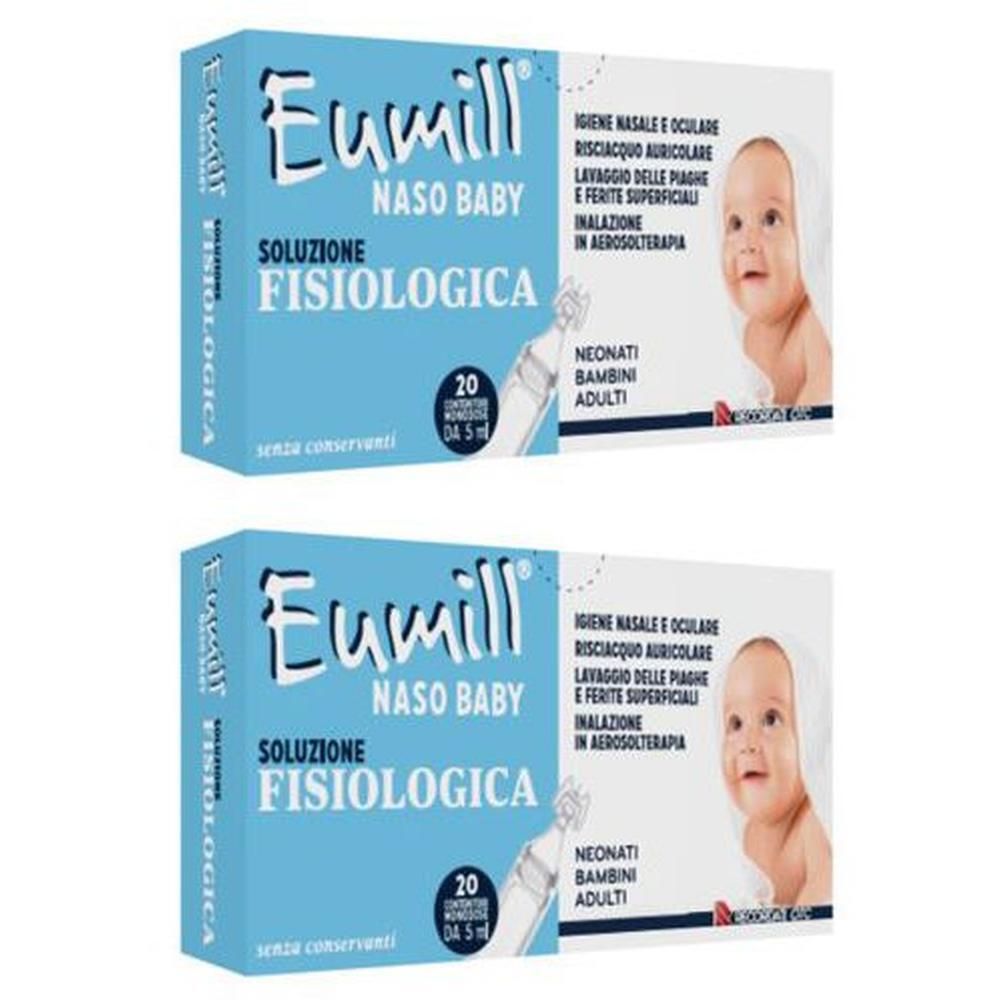 Eumill Naso Baby Soluzione Fisiologica 20 Contenitori Monodose 5 Ml
