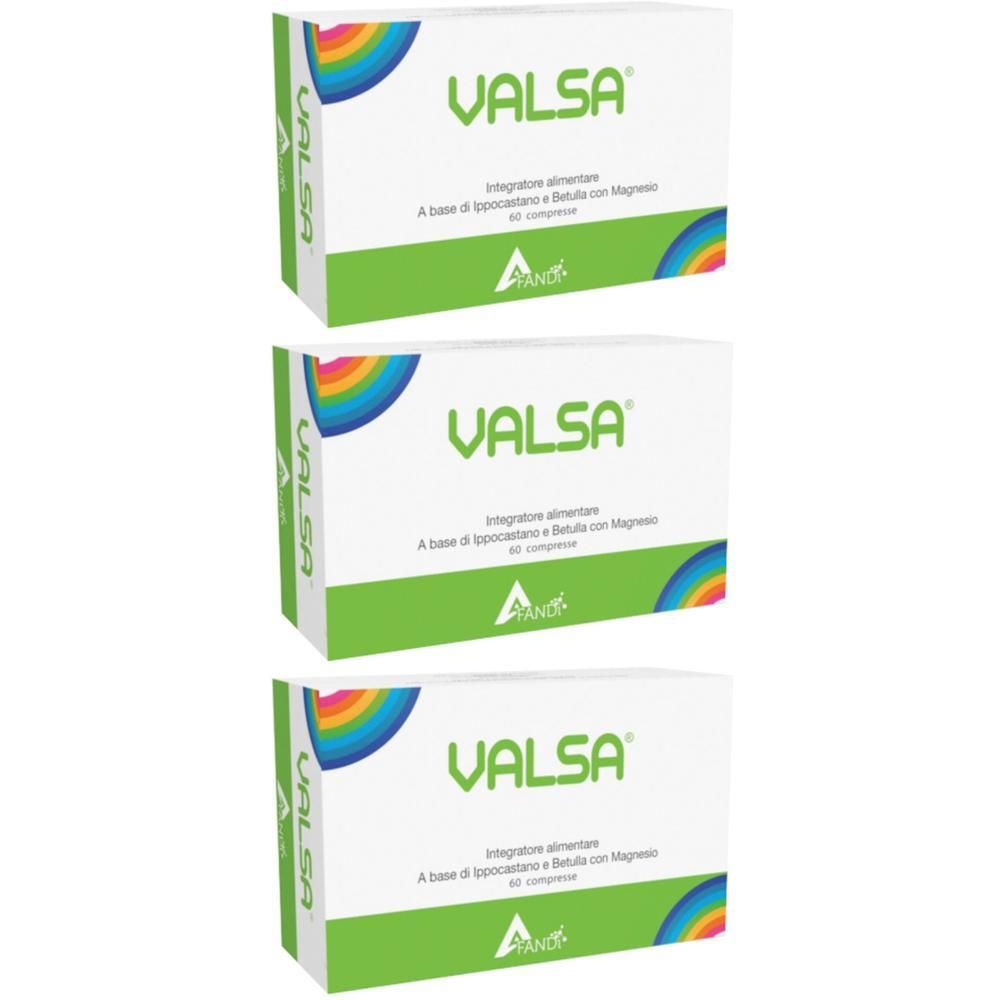 Tre confezioni di Valsa, integratore alimentare, 60 compresse.