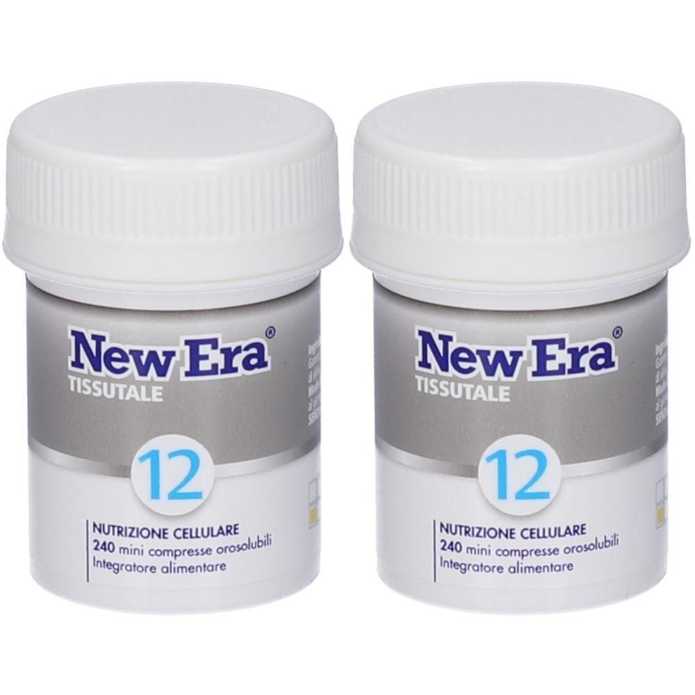 Due contenitori New Era Tissutale 12, integratore alimentare.