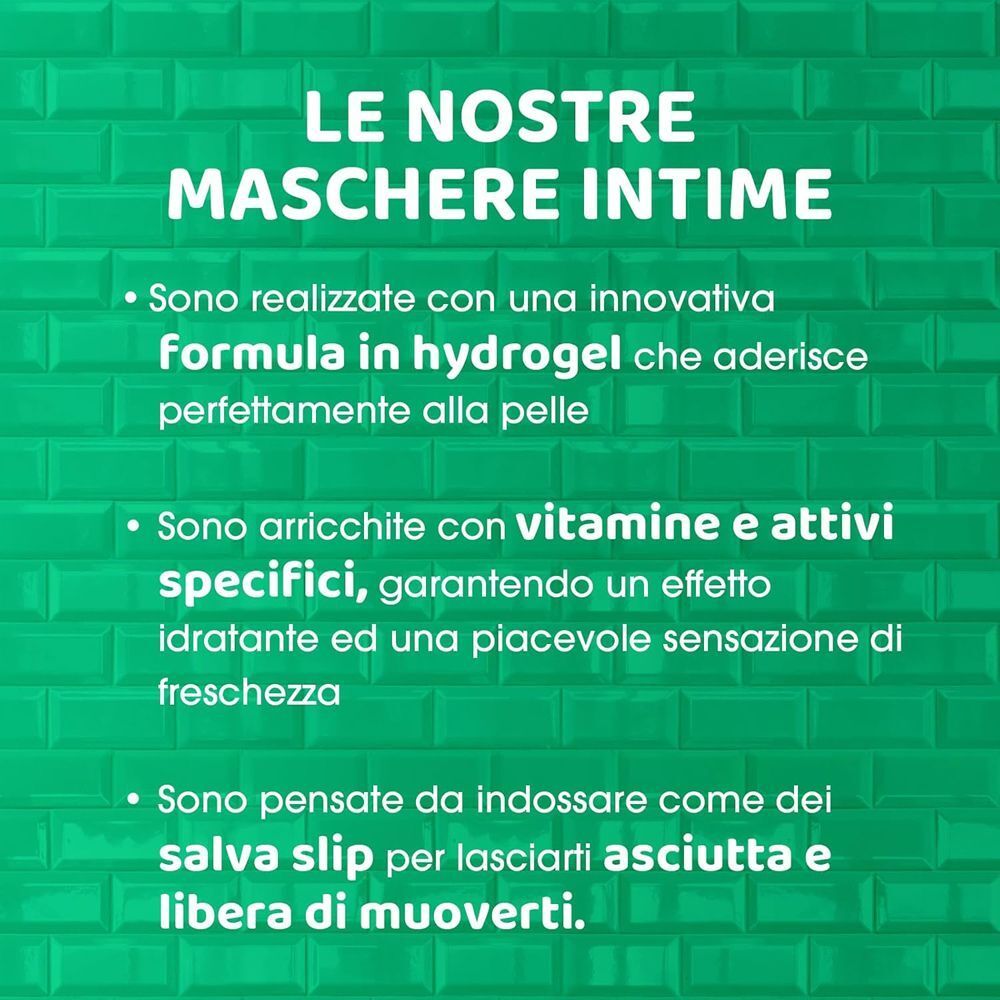 Maschere intime Chilly: formula in idrogel arricchita con vitamine per idratazione e freschezza.