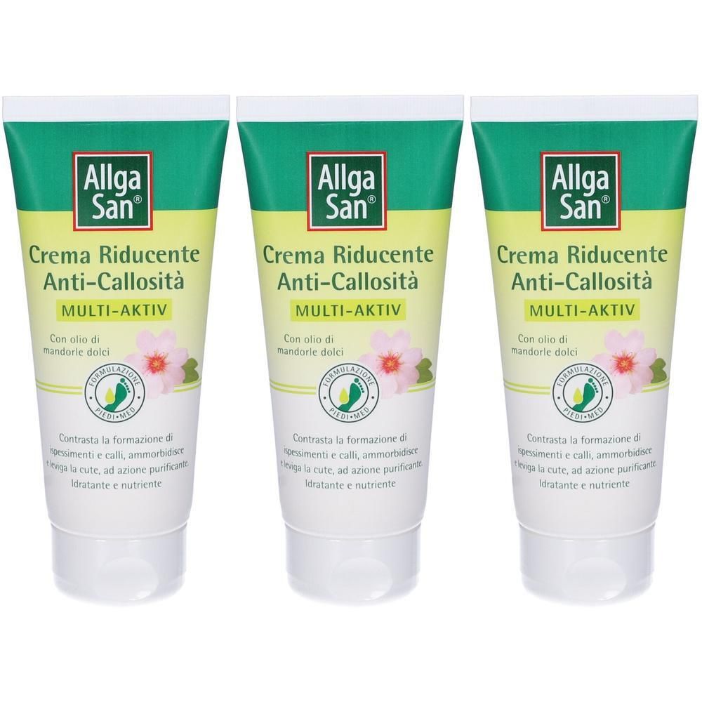 Tre tubi di Allga San Crema Riducente Anti-Callosità, Multi-Aktiv.