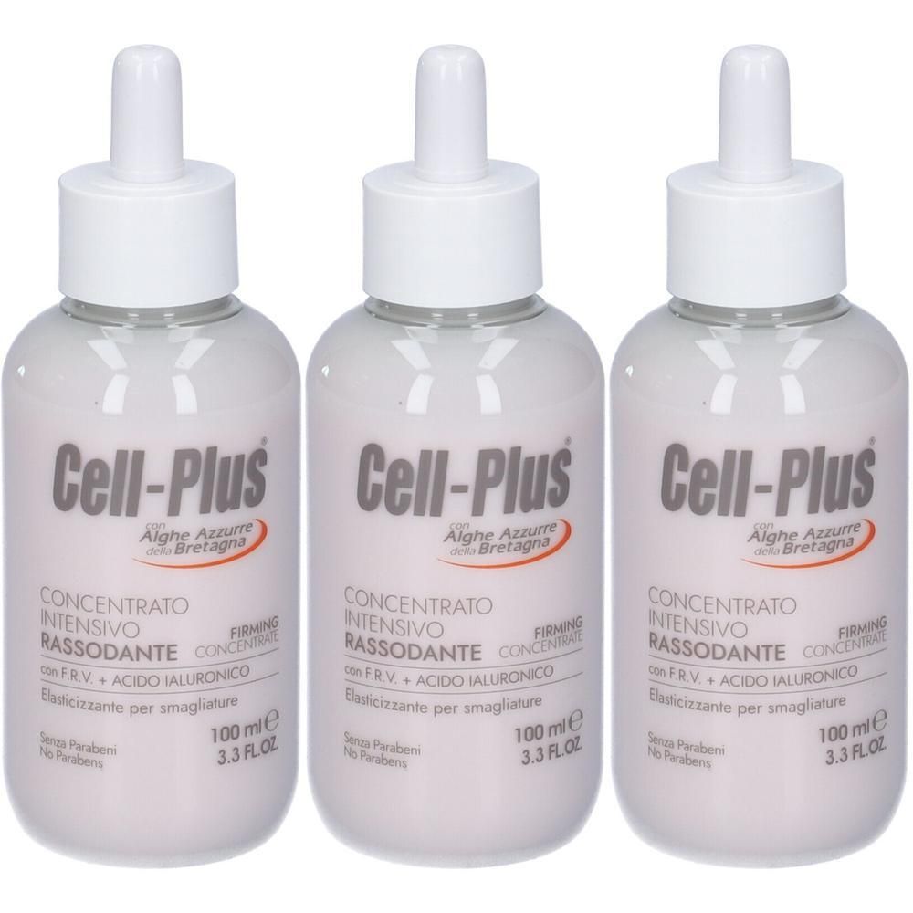 Tre flaconi Cell-Plus Concentrato con contagocce. Contiene 100 ml.
