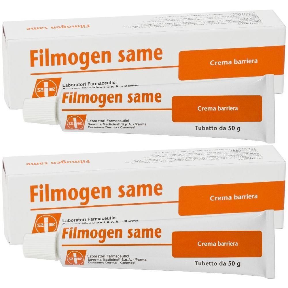 Due tubetti e scatole di crema barriera Filmogen Same.
