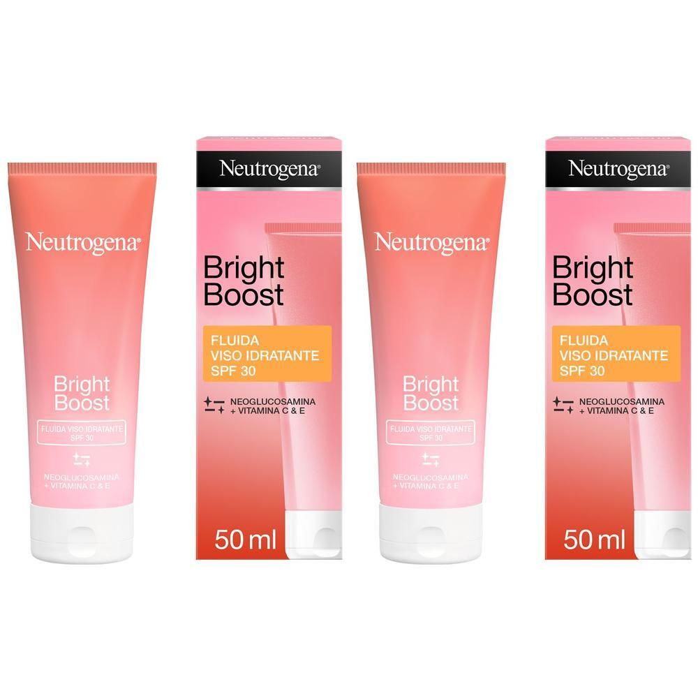 Neutrogena Bright Boost Fluido Viso Idratante, Protezione Solare Viso SPF 30